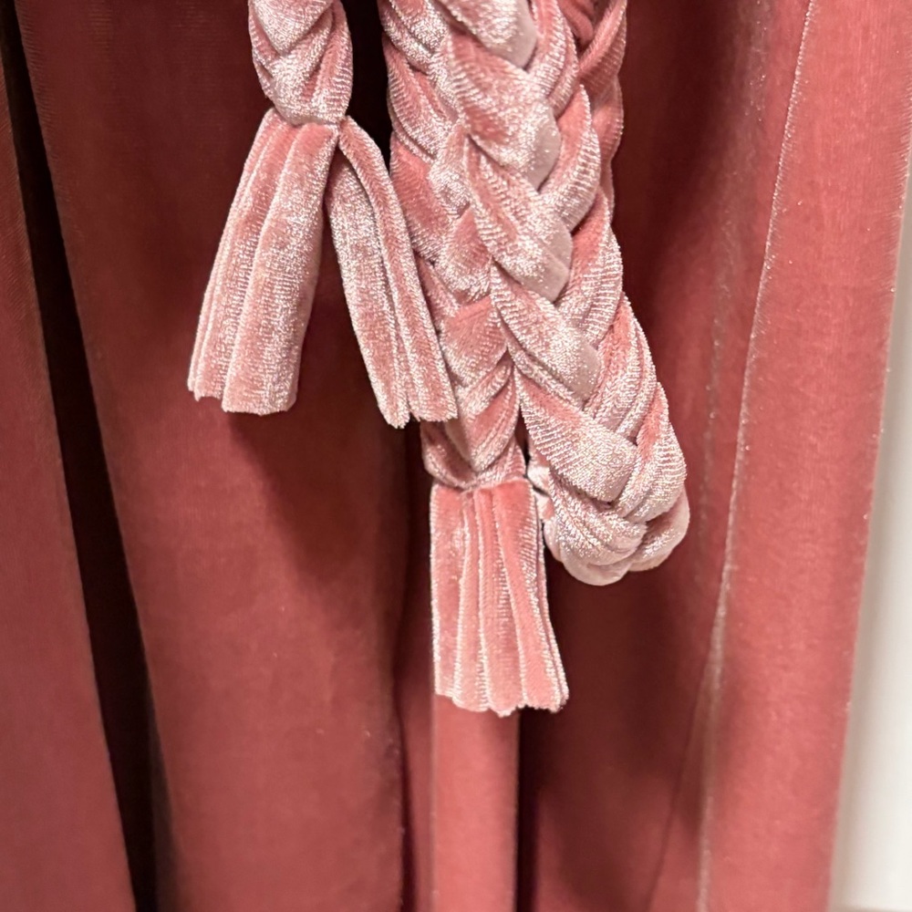 MISA Los Angeles size Medium Carolina Dress in Rose Pink Velvet Midi Wrap Dress - Picture 6 of 15